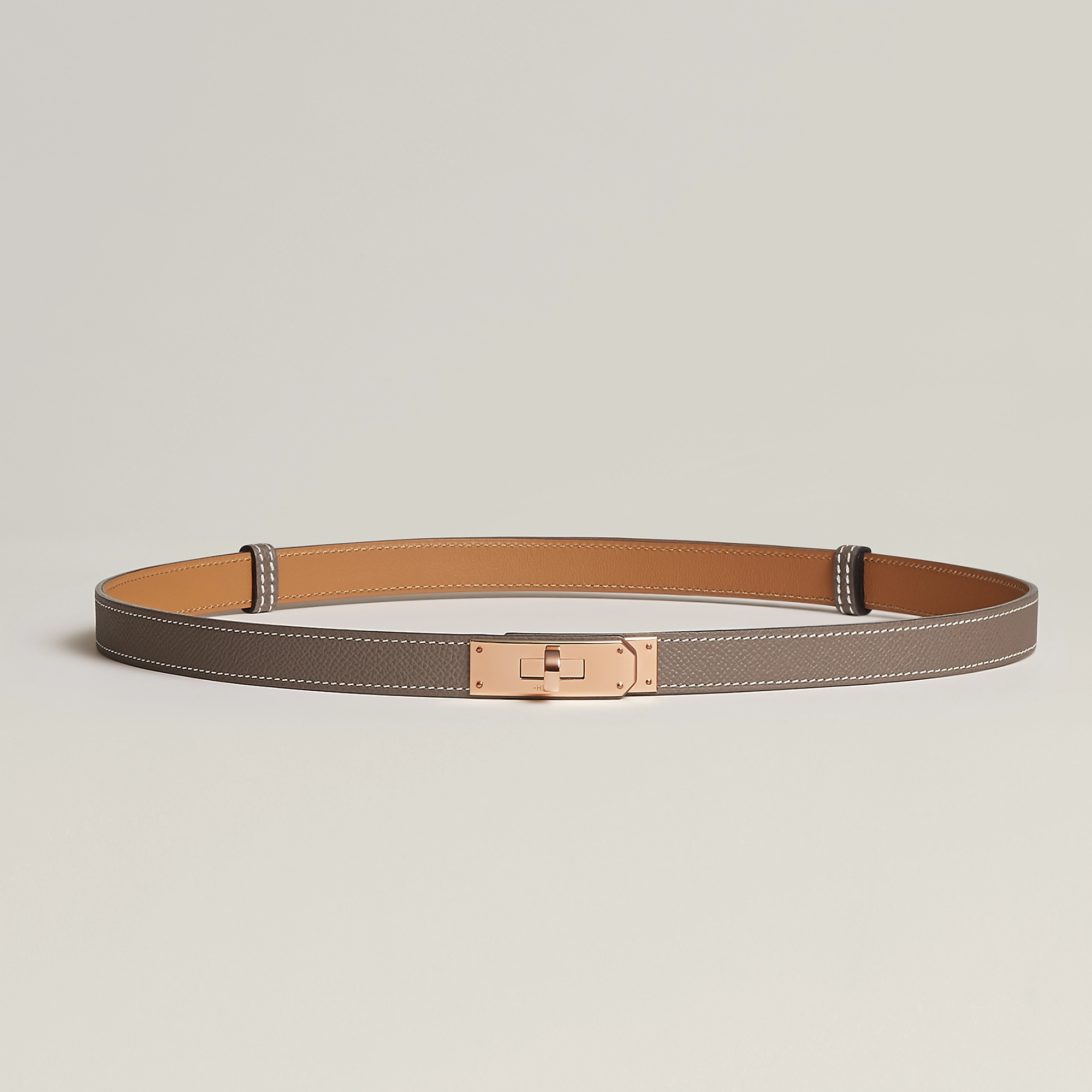 HERMES Kelly BELT etoupe FO 大象灰玫瑰金扣