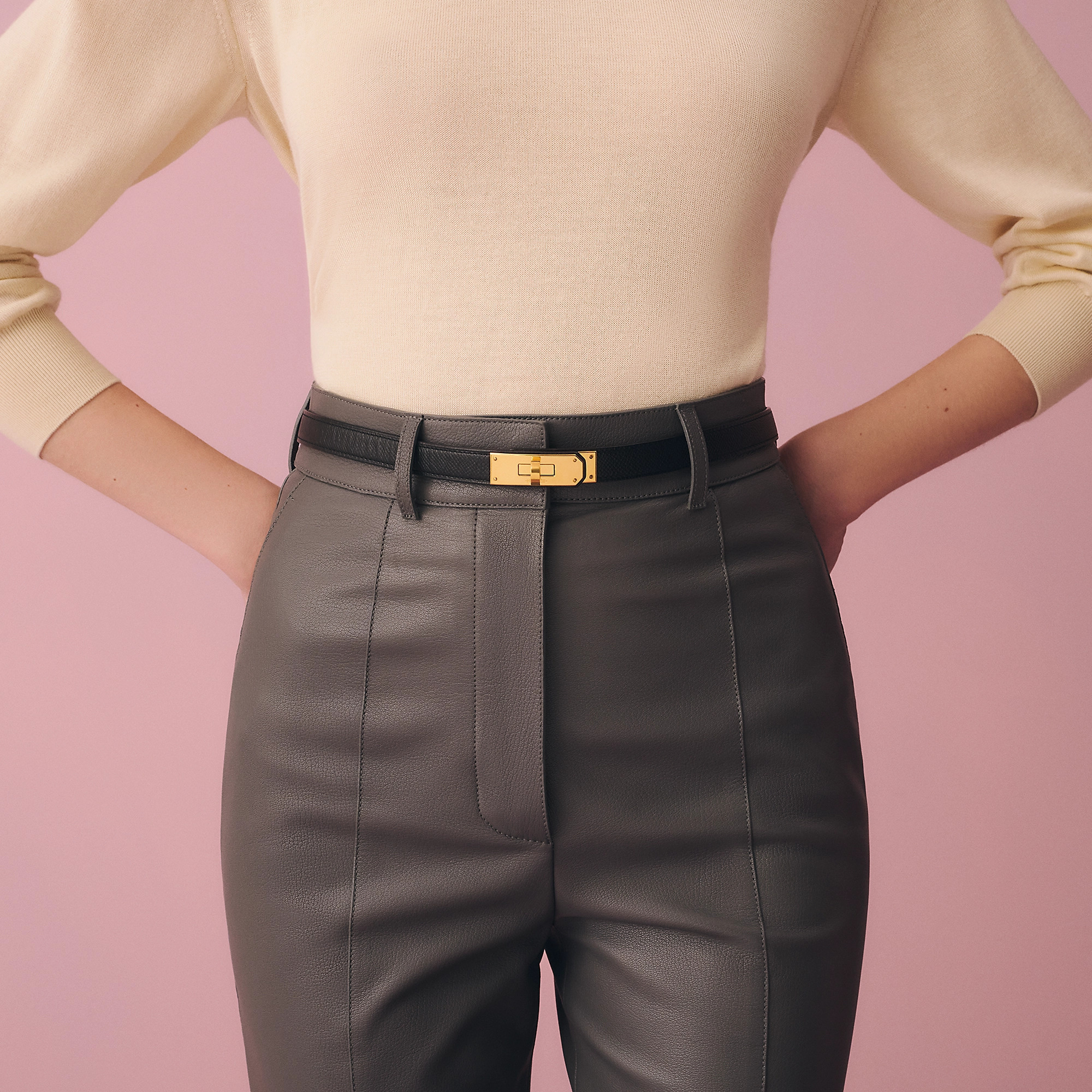 Hermes Kelly belt noir F 黑金