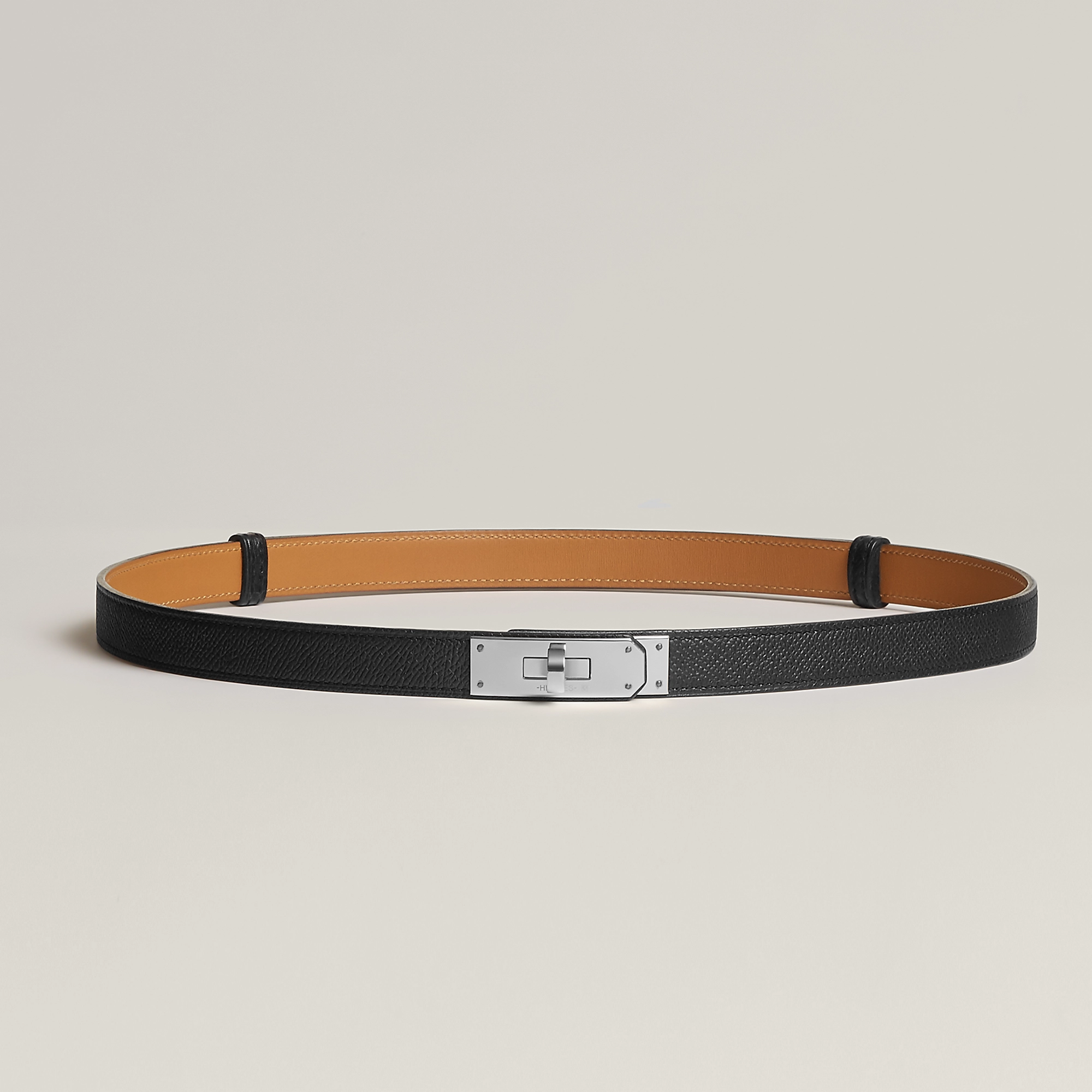 HERMES KELLY BELT NOIR P 黑銀
