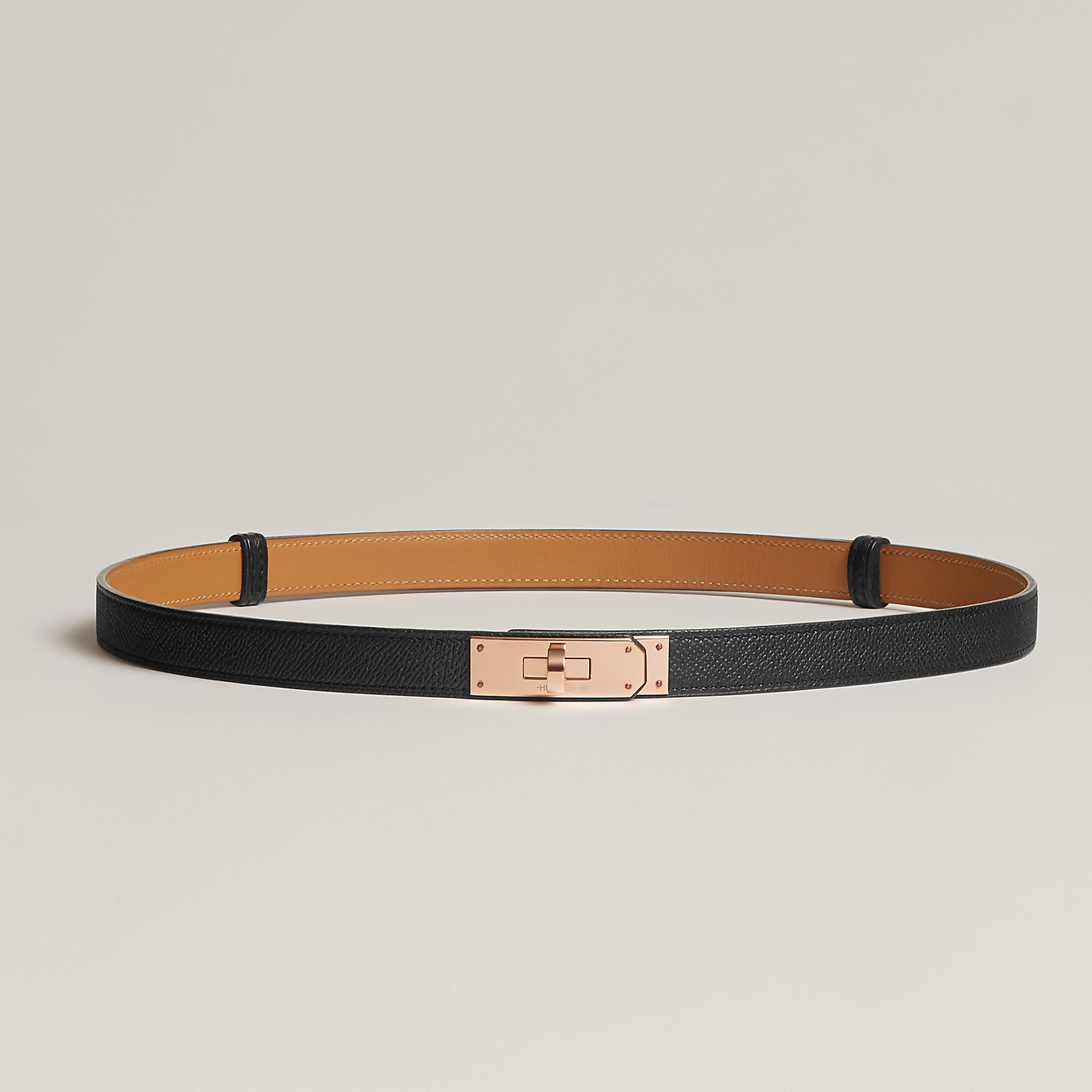 Hermes Kelly belt noir NO  黑色玫瑰金扣