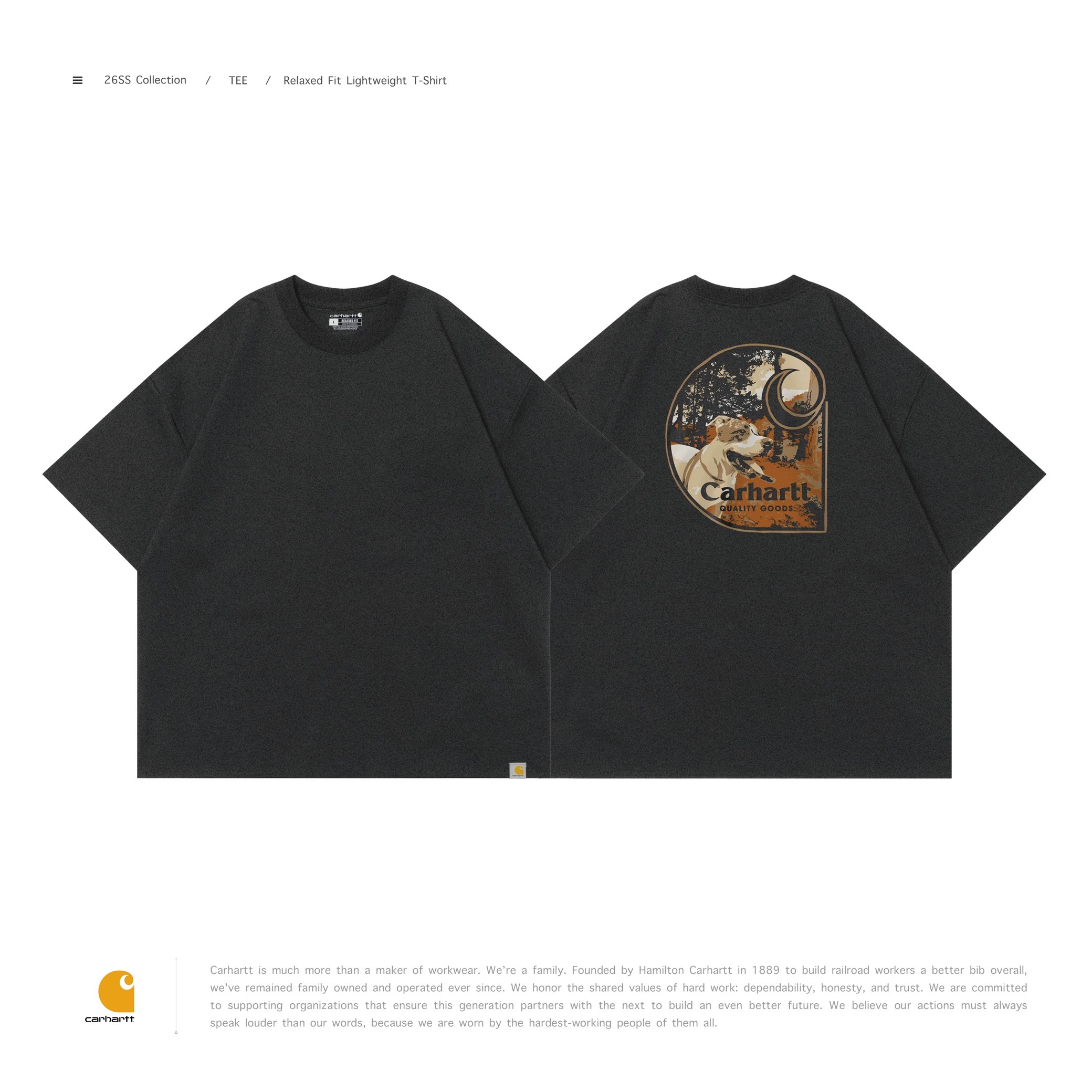 [ 預約販売 ]  CARHARTT® - 107448 Relaxed Fit Lightweight Dog Graphic T-Shirt