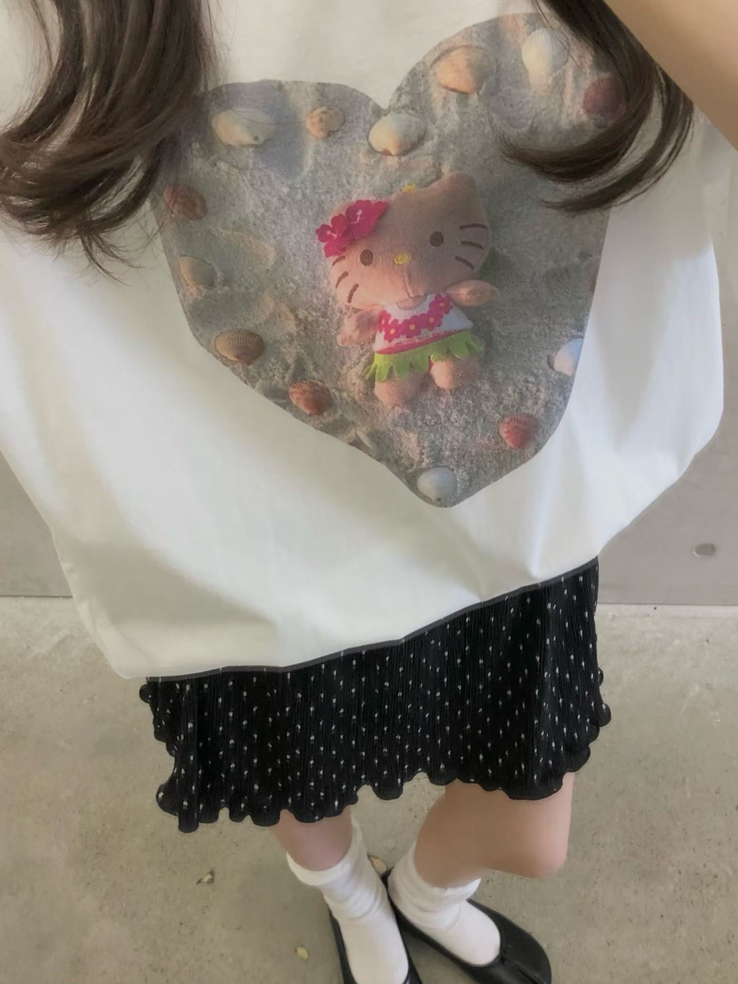 沙灘愛心kitty t