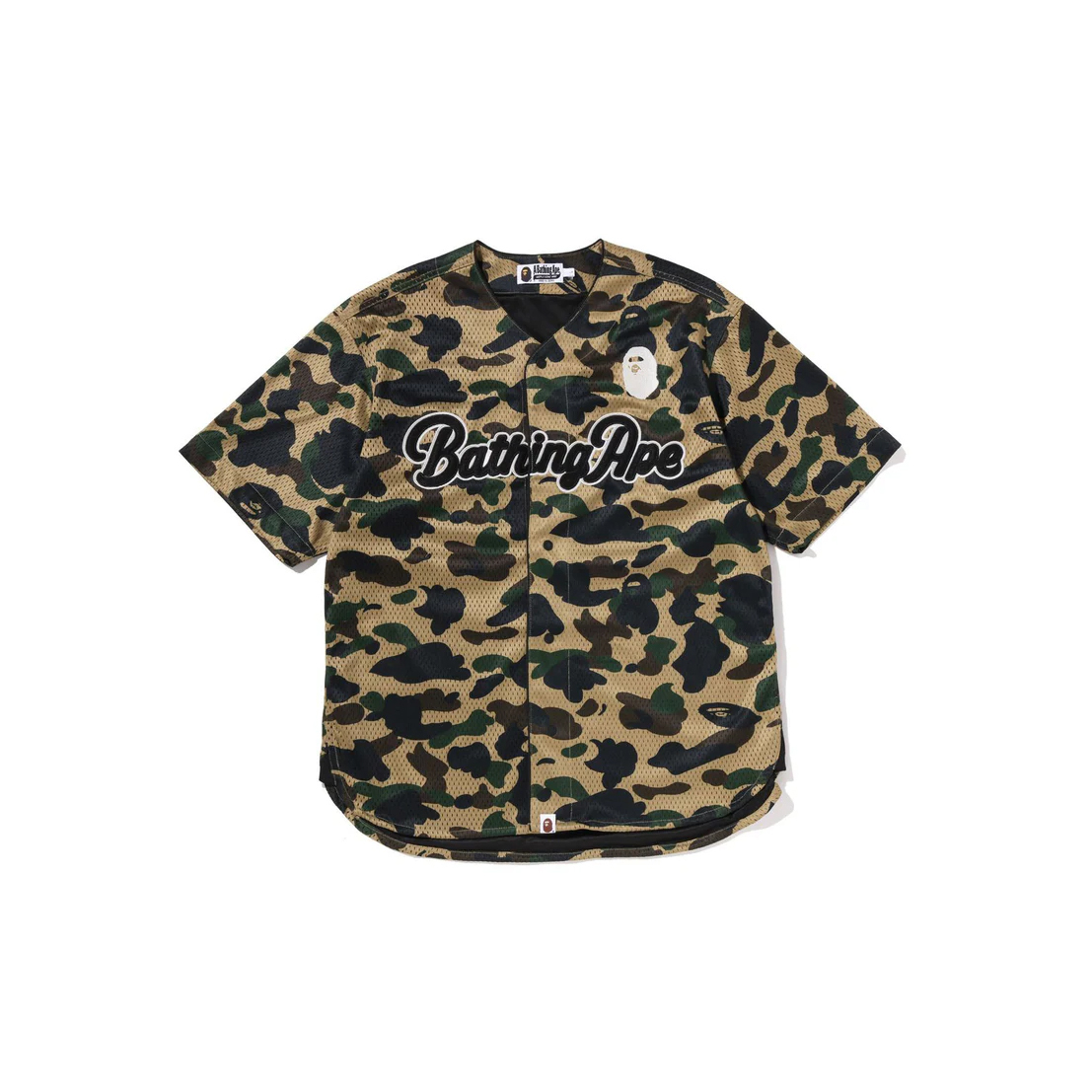 -(B3a01)-A BATHING APE BAPE 1ST CAMO BASEBALL SHIRT SS26 迷彩 草寫 棒球衫 綠迷彩/黃迷彩-1M20132011