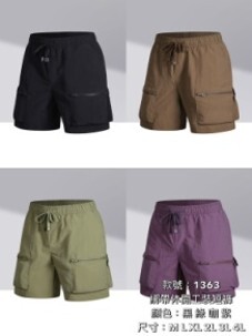 (7624) 1363綁帶休閒工裝短褲