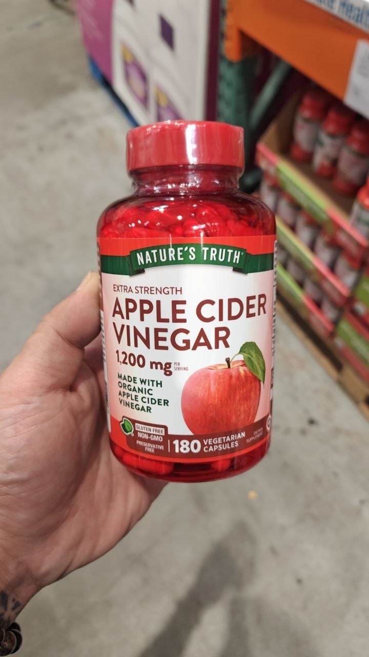 [U] MB NATURE'S TRUTH APPLE CIDER VINEGAR 1200MG, 180 VEGETARIAN CAPSULES, 840093112200 (UMB143)