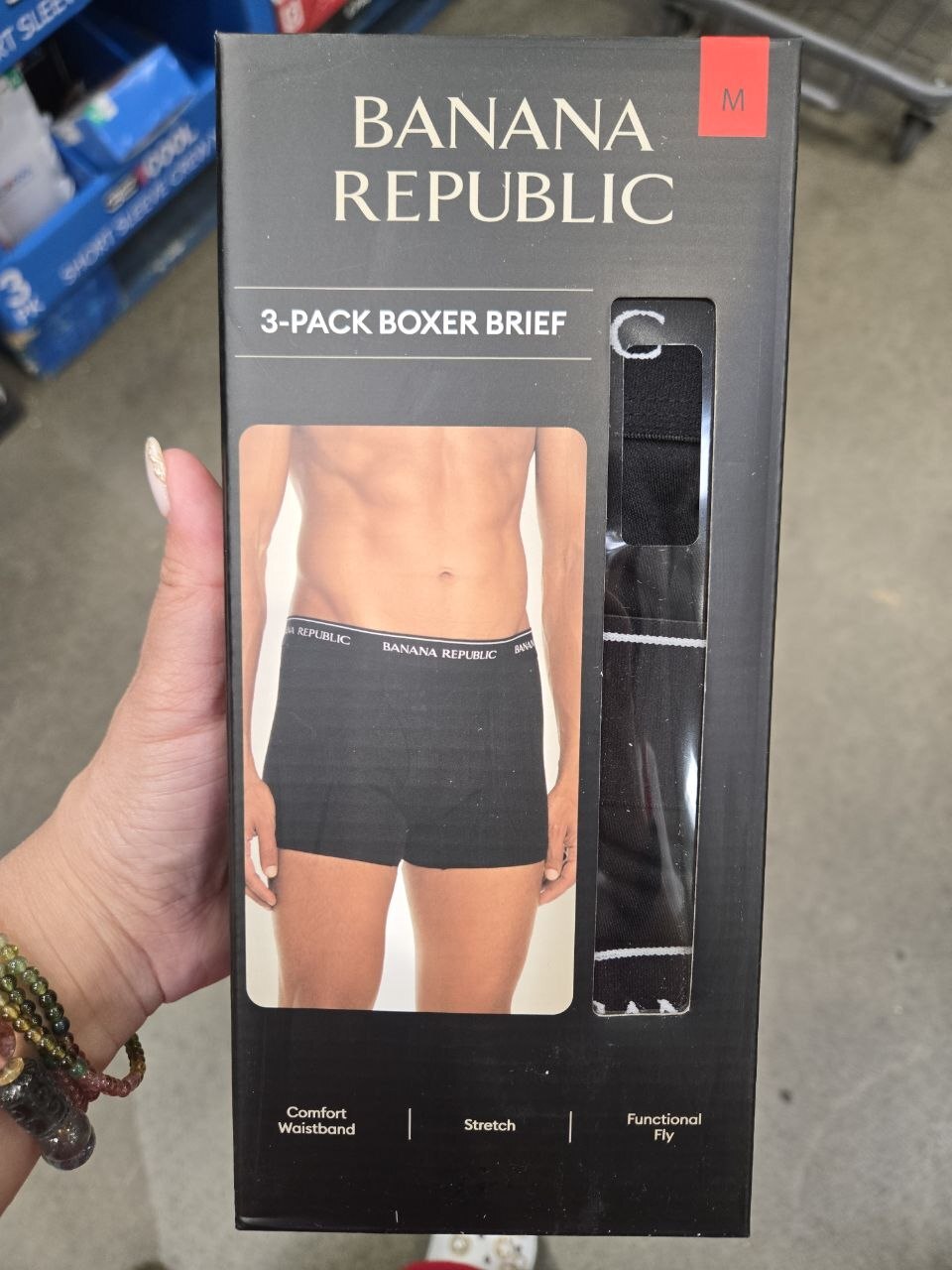 [U] MB BANANA REPUBLIC MEN'S BOXER BRIEF, 3-PACK, 1859935-BLACK (UMB117)