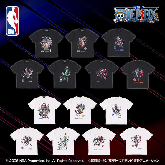 251690 Pbandai 預訂 2026/9月 ONE PIECE × NBA T-Shirts (全7柄 各2色)