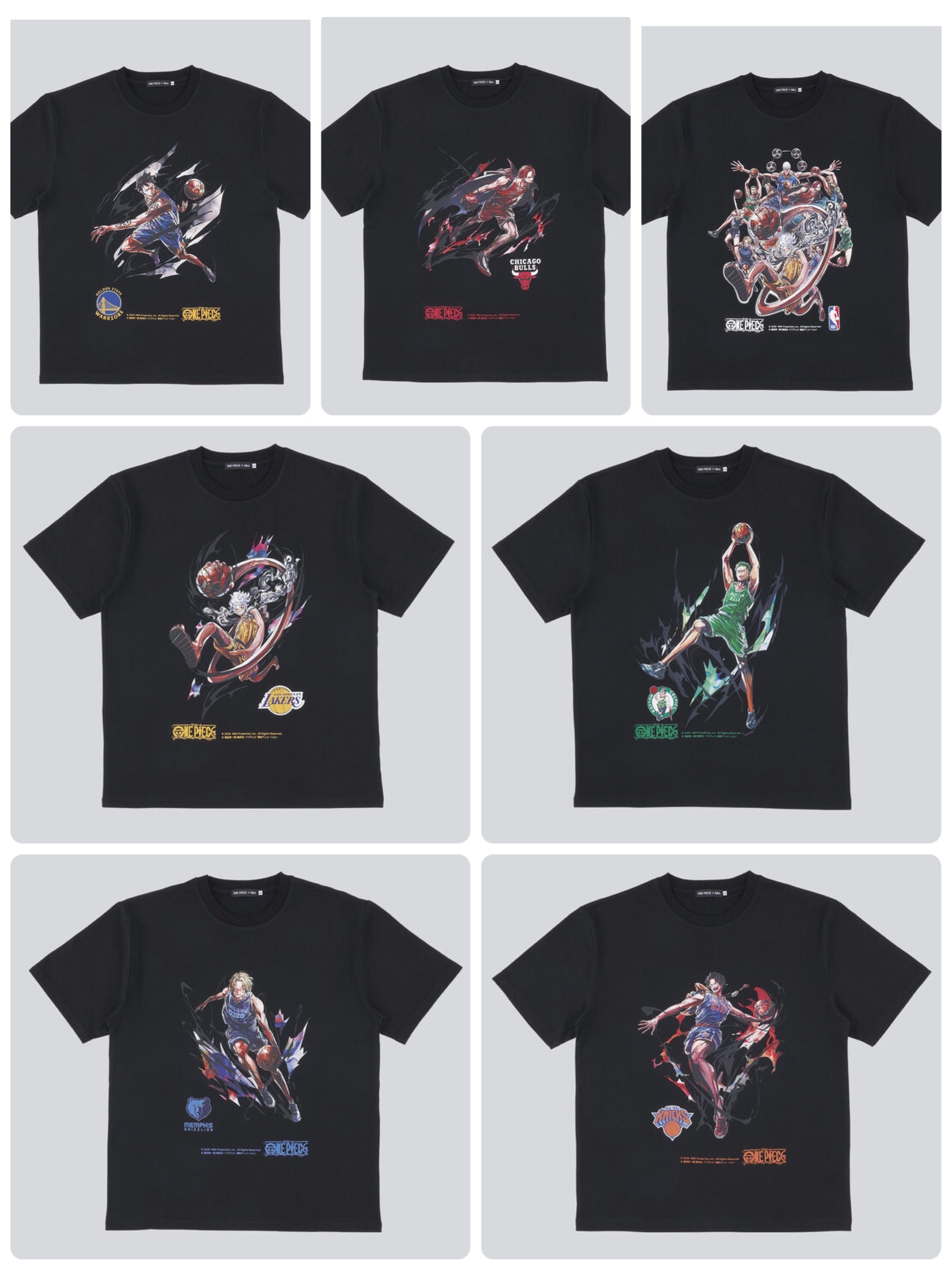 251690 Pbandai 預訂 2026/9月 ONE PIECE × NBA T-Shirts (全7柄 各2色)