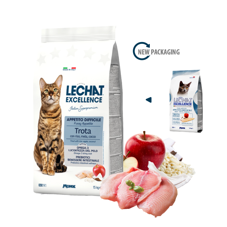 Lechat Excellence丨鱒魚椰子蘋果 特效亮麗美毛配方 1.5kg (LE-9787)