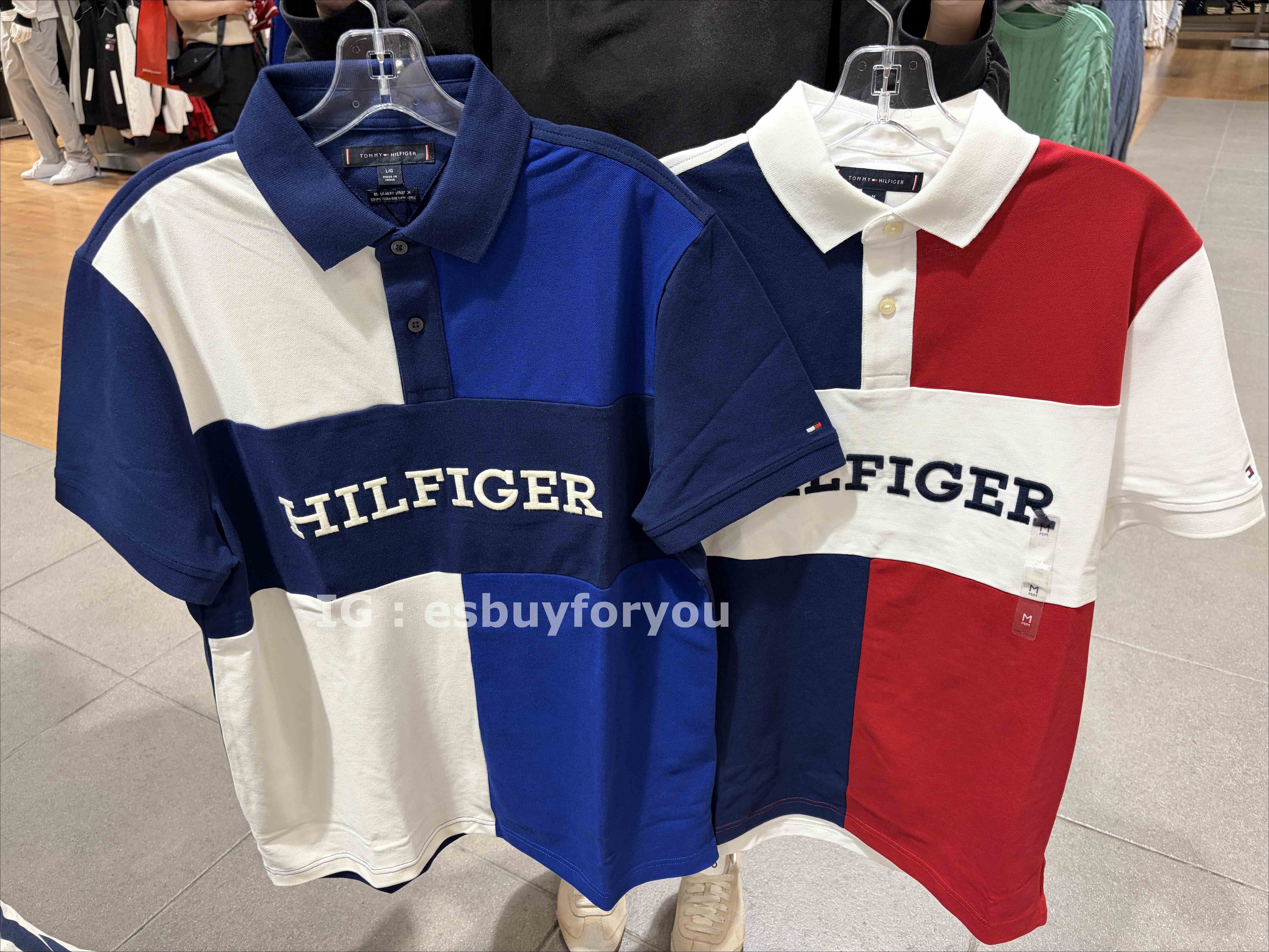 TOMMY 男大人 拚色 大刺繡字樣 POLO衫 (2色)
