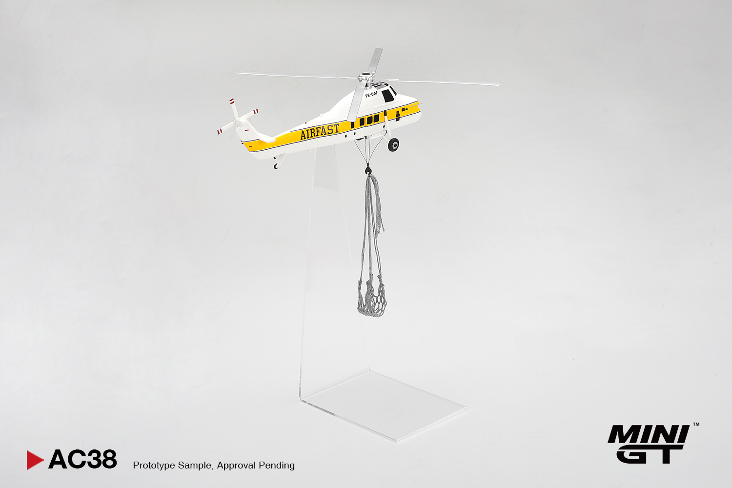 預訂 (訂金$300) (預訂價$1314) :1/64 MINI GT Sikorsky S58T Helicopter 1985 Camel Trophy (MGTAC38)