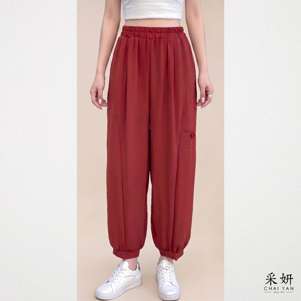 垂墜感休閒束口褲