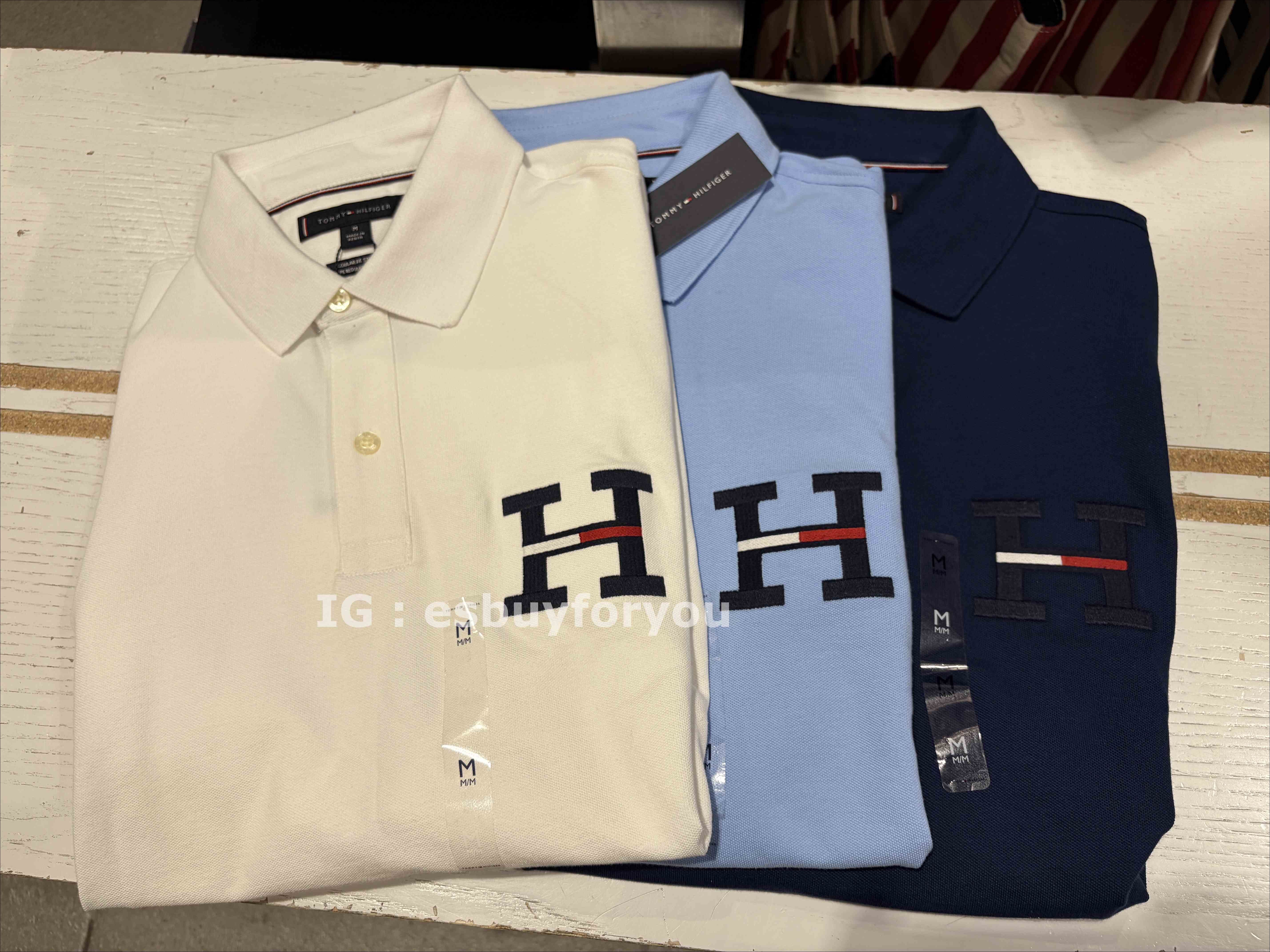 TOMMY 男大人 刺繡H字樣 POLO衫 (3色)