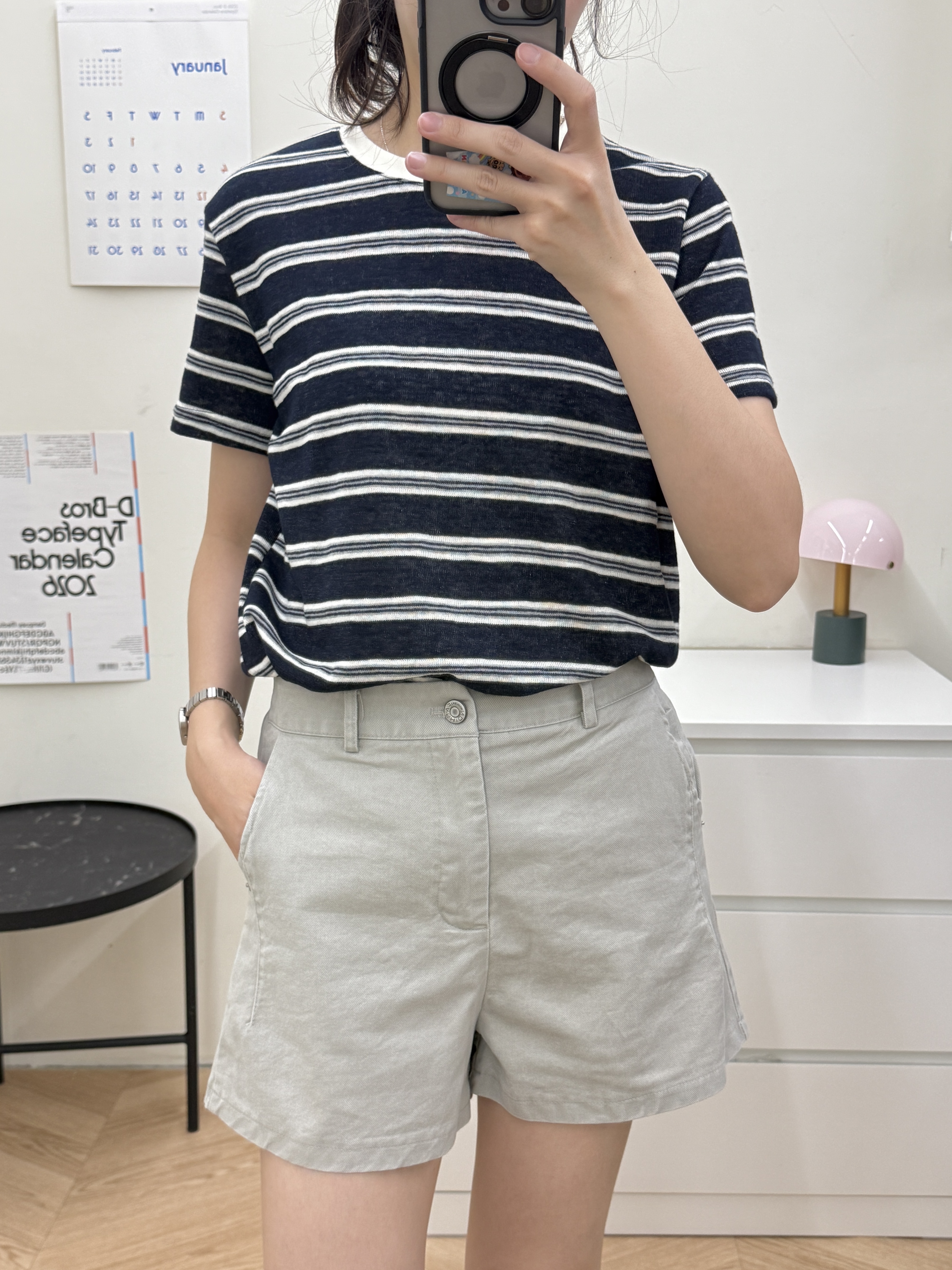 後鬆緊水洗短褲*3色