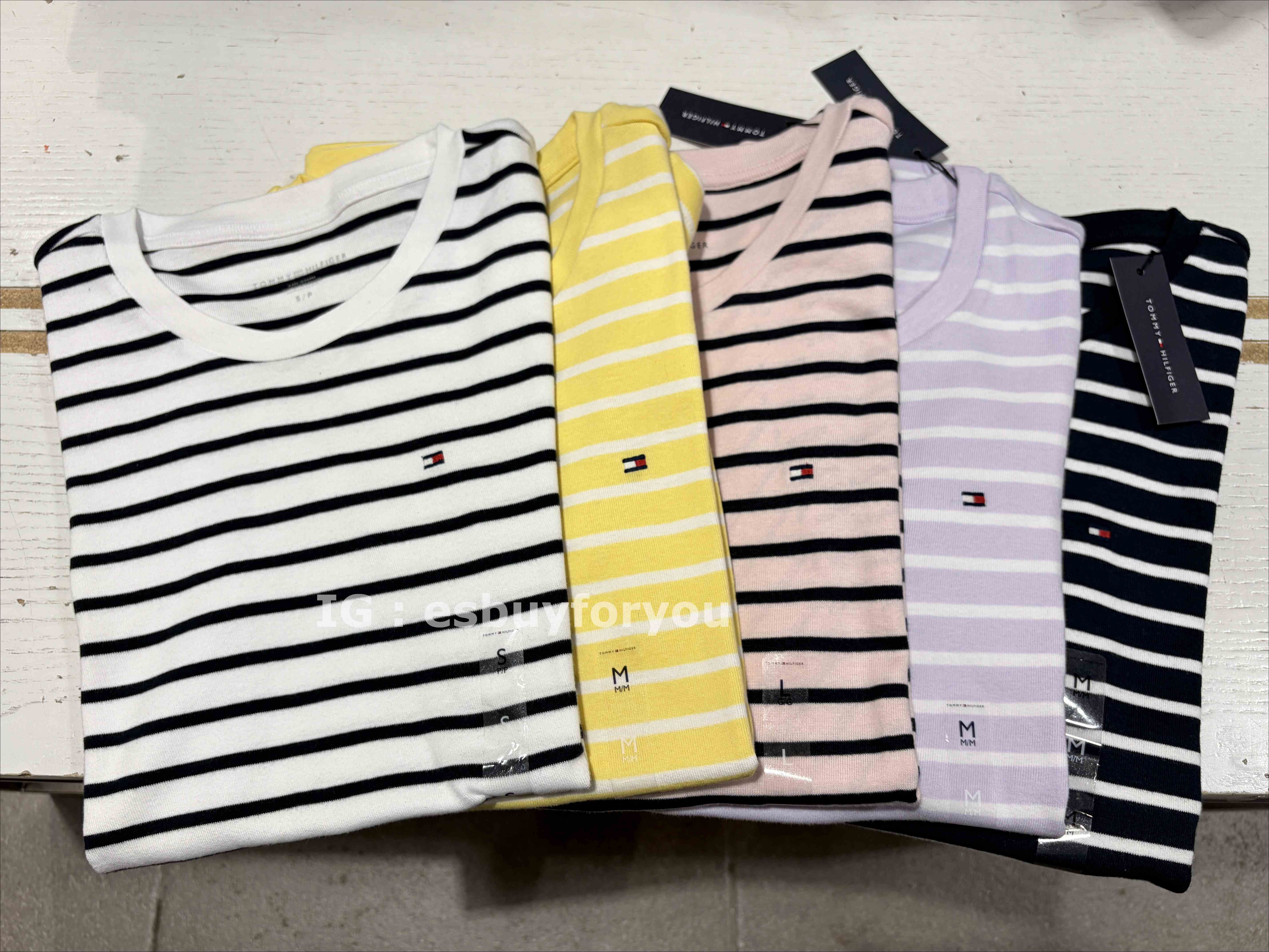 TOMMY 女大人 圓領 橫條紋 短TEE (5色)