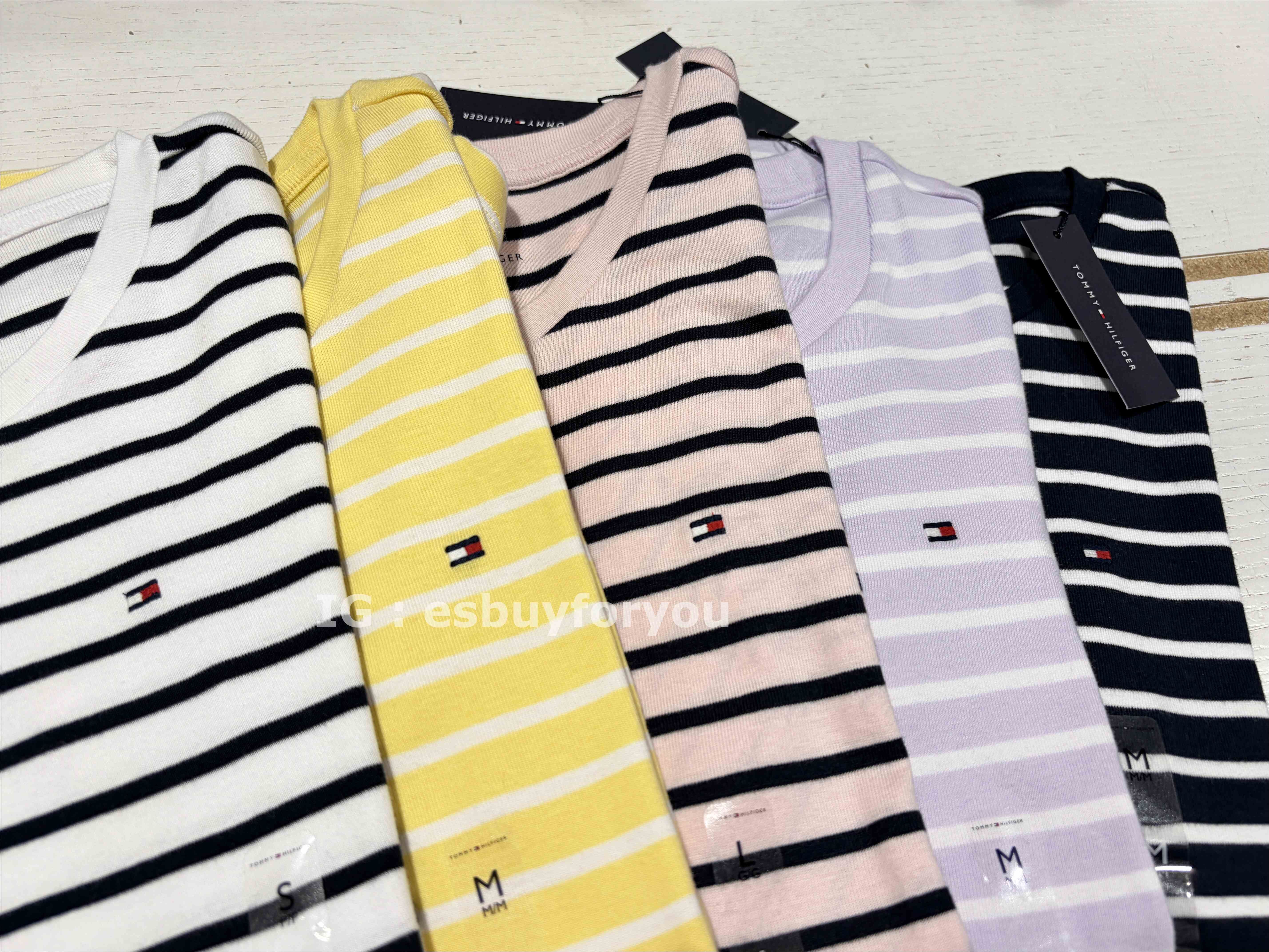 TOMMY 女大人 圓領 橫條紋 短TEE (5色)