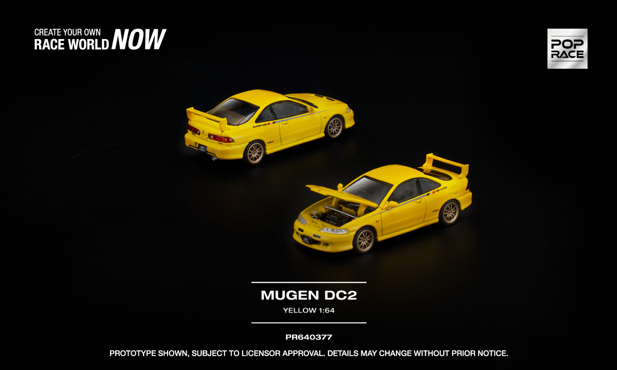 預訂:1/64 Pop Race  Mugen DC2 Yellow (PR640377 )