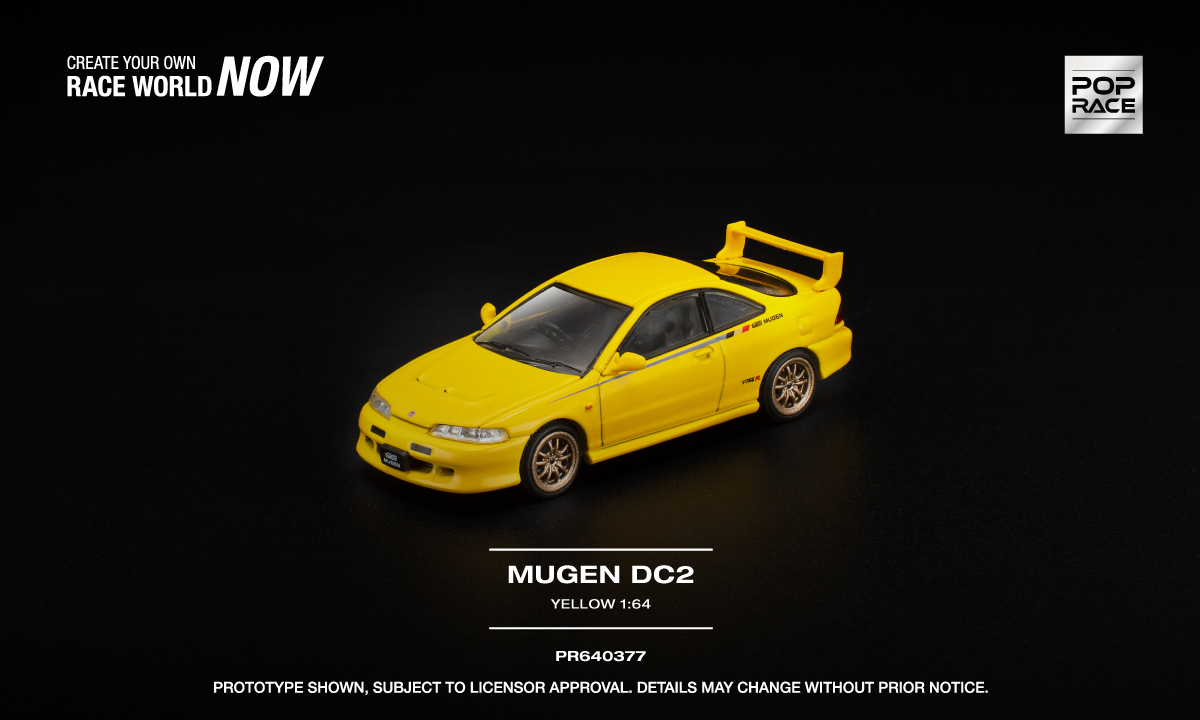 預訂:1/64 Pop Race  Mugen DC2 Yellow (PR640377 )