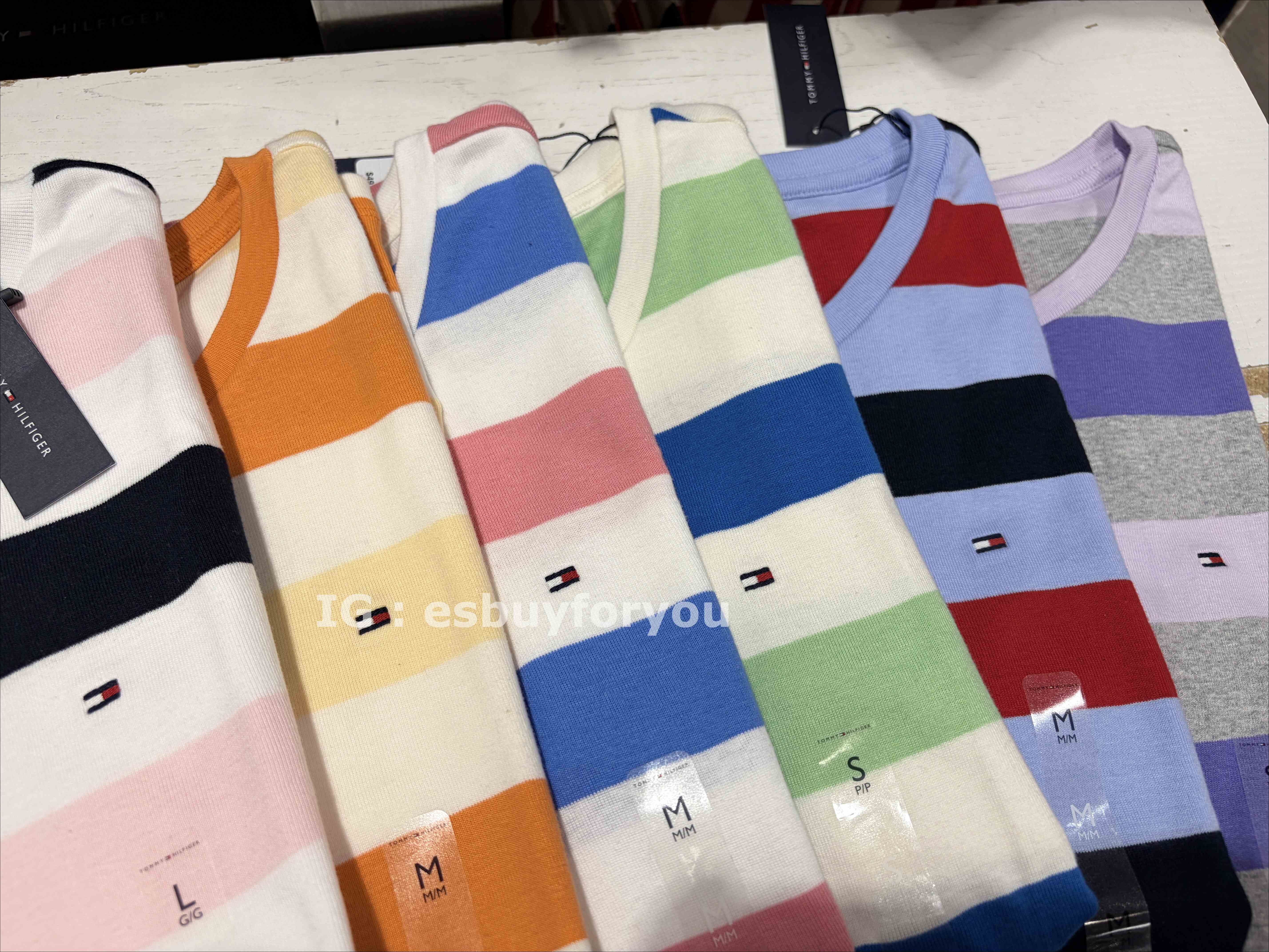 TOMMY 女大人 圓領 橫條紋 短TEE (6色)