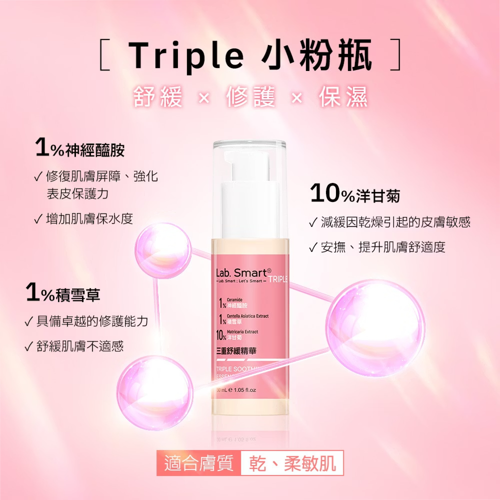 Dr.Hsieh達特醫 Lab Smart Triple 三重舒緩精華 30ml 粉色