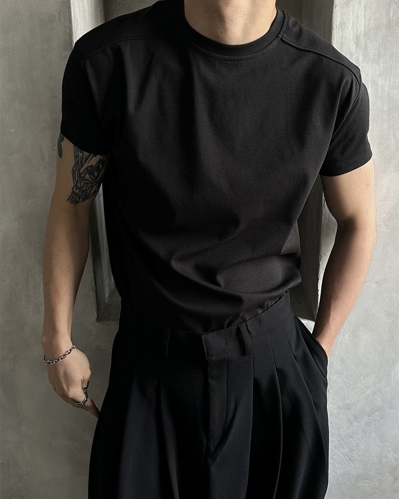 <不用很壯也可以穿>XIN SELECT 韓國 挖肩 剪裁 肌肉 基本 短袖 三色