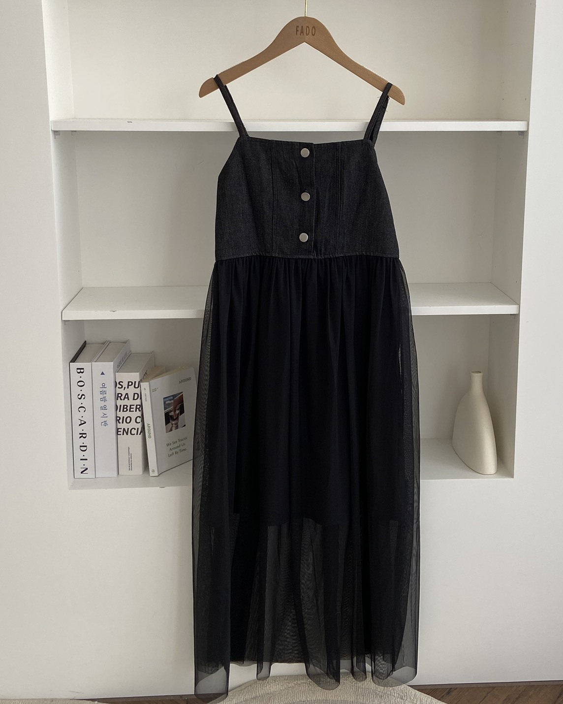 法朵Fado shop｜拼接網紗吊帶洋裝 6515001 一色