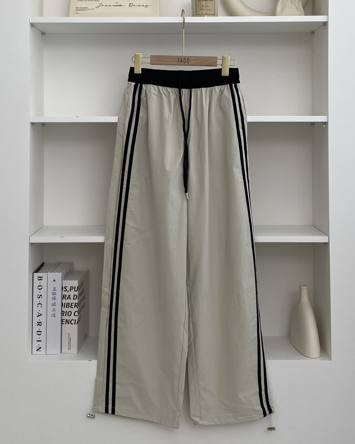 法朵Fado shop｜撞色腰頭直紋尼龍長褲 273B016 四色