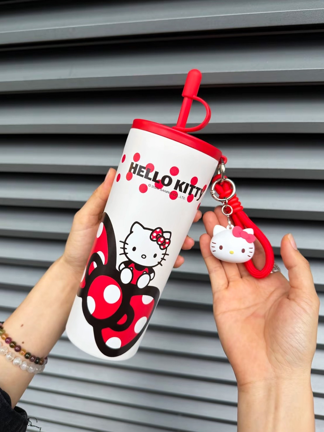 正版授權 三麗鷗 HELLO KITTY 蝴蝶結系列 保冷 保溫杯