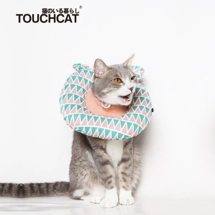Touchcat 防舔頭套 - 粉藍色 M碼