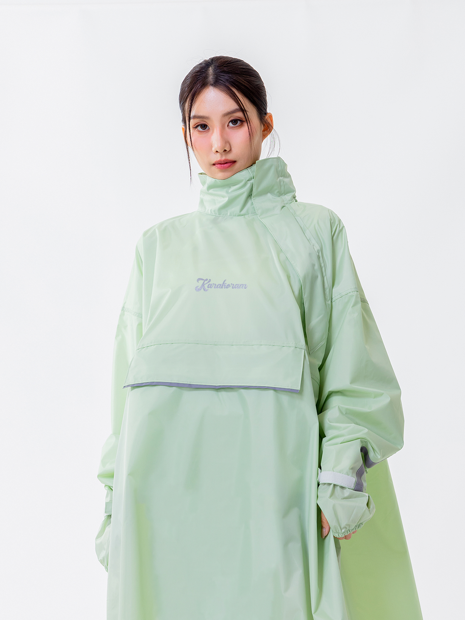 免脫帽秒穿 一件式雨衣 - 薄荷綠