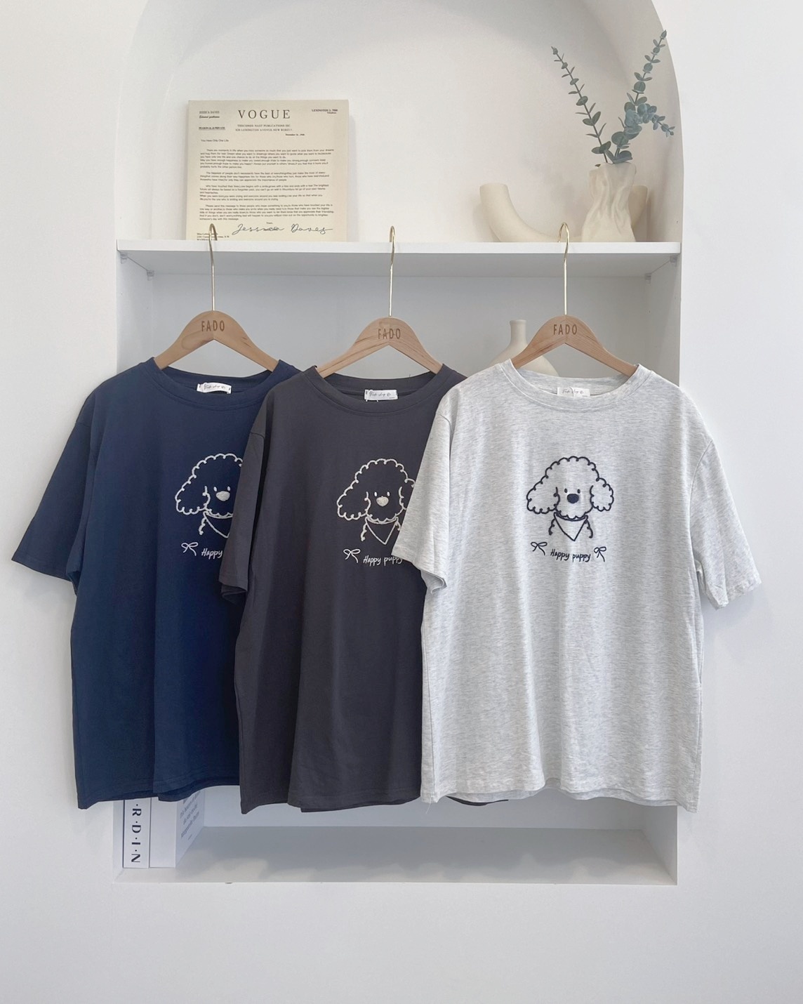 法朵Fado shop｜汪星人報到！蝴蝶結小狗短T 0215147 三色