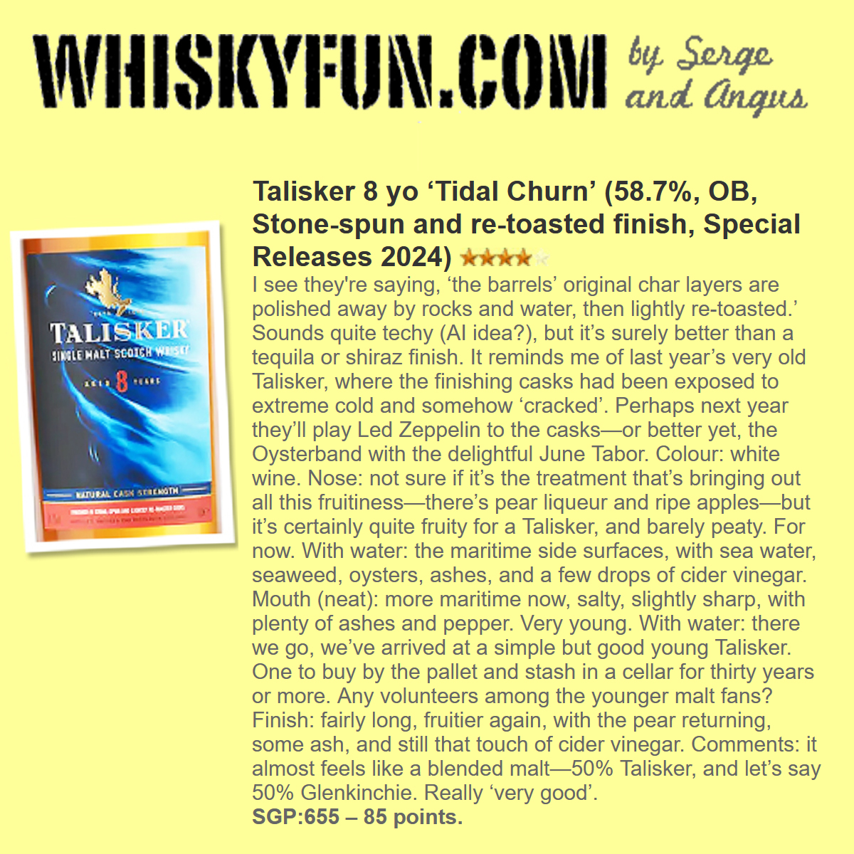 Talisker 8 Years Old Diageo Special Release 2024 58.7%