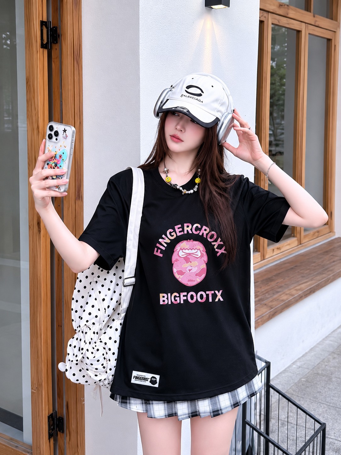 香港IT潮牌 FINGERCROXX 美式 重磅 猿人 短T 4色 男女同款