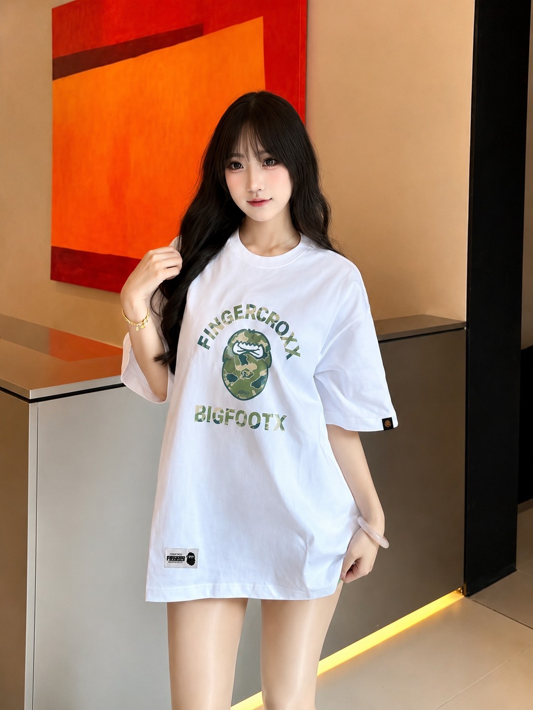 香港IT潮牌 FINGERCROXX 美式 重磅 猿人 短T 4色 男女同款