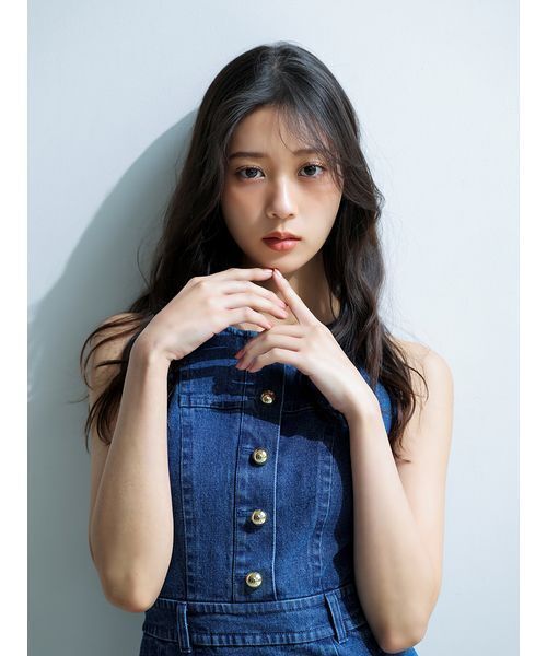 [現貨優惠]SNIDEL 美式削肩牛仔洋裝 藍1