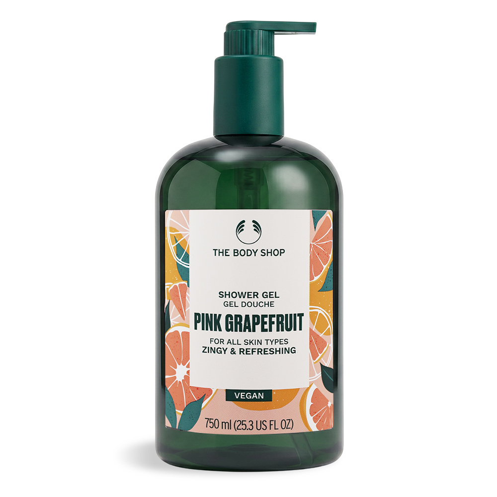 THE BODY SHOP 沐浴膠(750ml)-粉紅葡萄柚活力/英皇玫瑰嫩膚/辣木籽更新-國際航空版