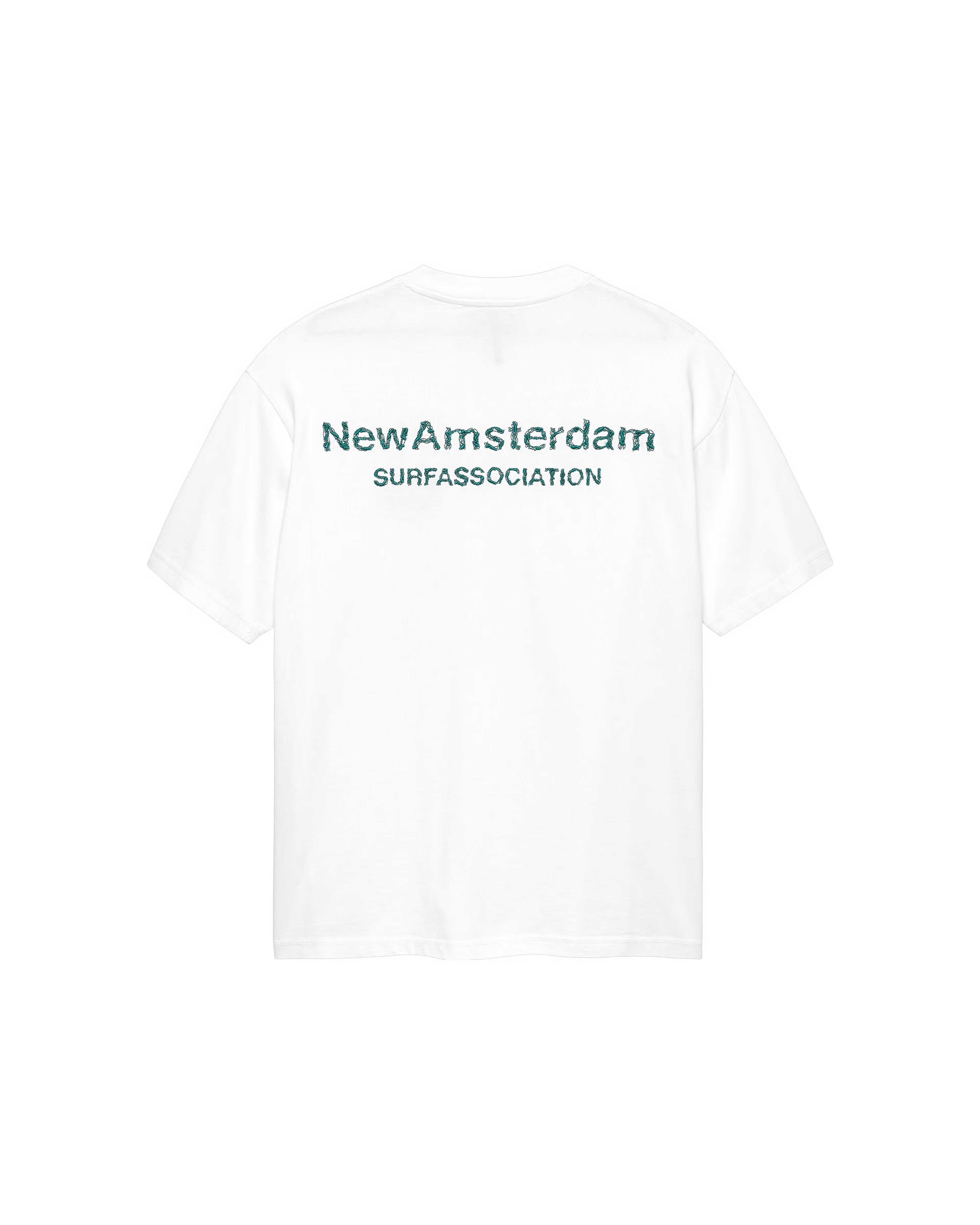 NEW AMSTERDAM SURF ASSOCIATION｜LOGO TEE + WHITE/SEA GREEN
