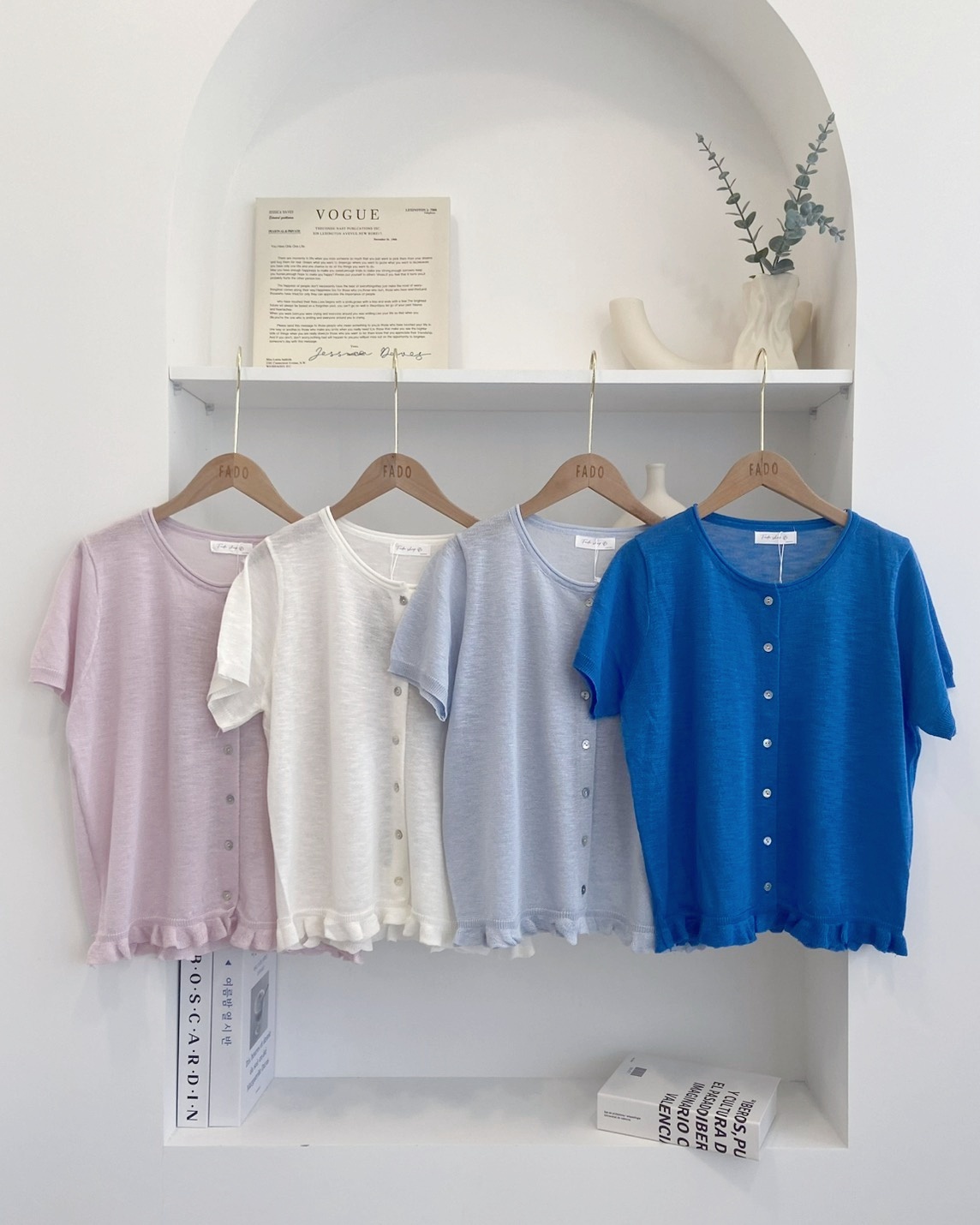 法朵Fado shop｜ 夏日冰淇淋🍦 排釦針織短袖上衣 0115008 四色
