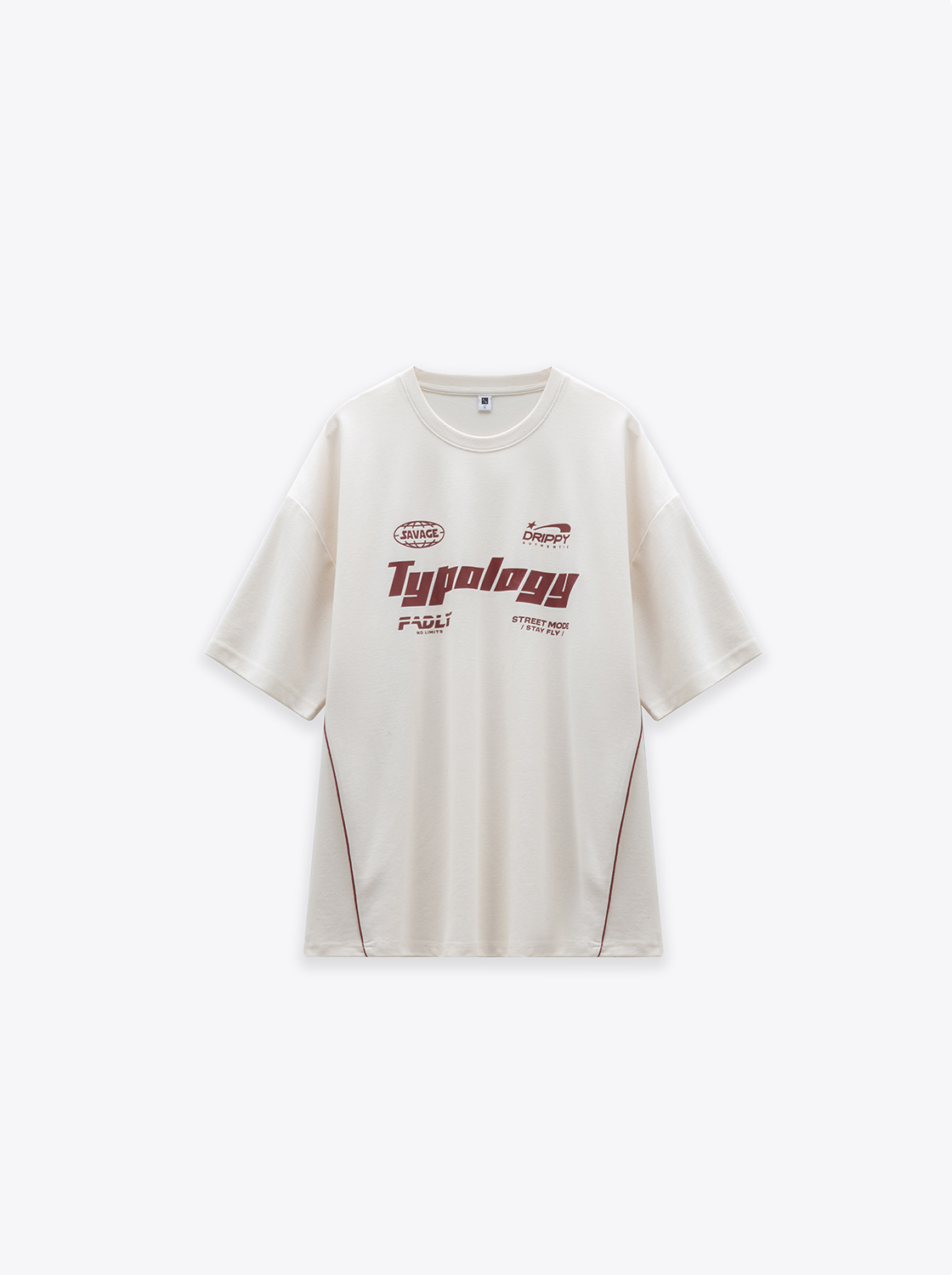 復古印花透氣短TEE