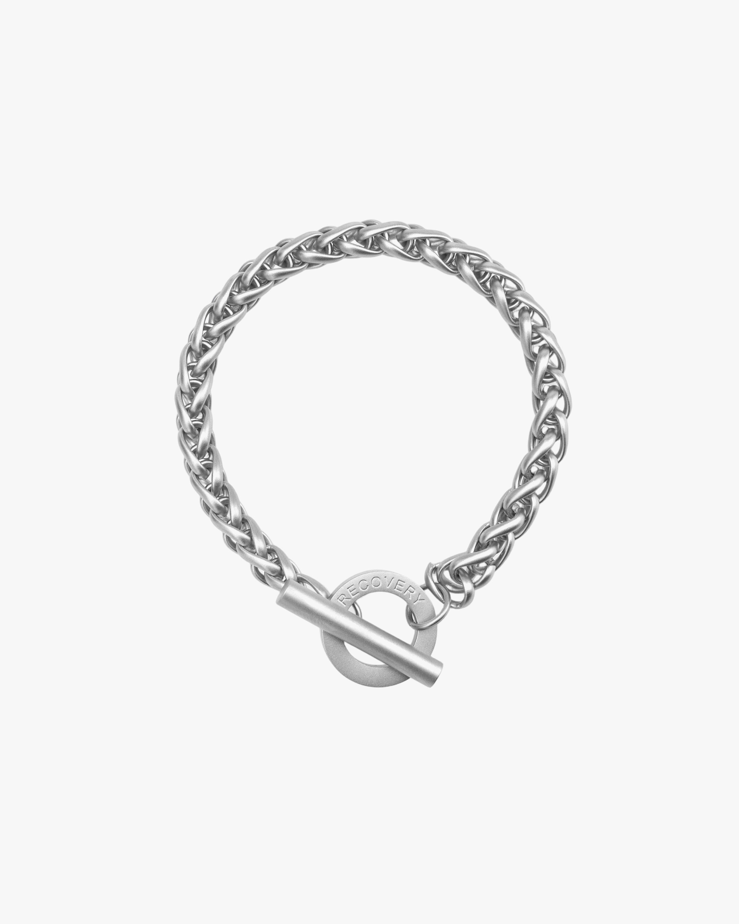 RECOVERY thick twist bracelet (matte silver)