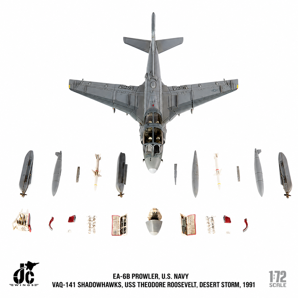 JC wings 1/72 美國海軍EA-6B「徘徊者」電子戰飛機 VAQ-141暗影鷹中隊1991年沙漠風暴行動