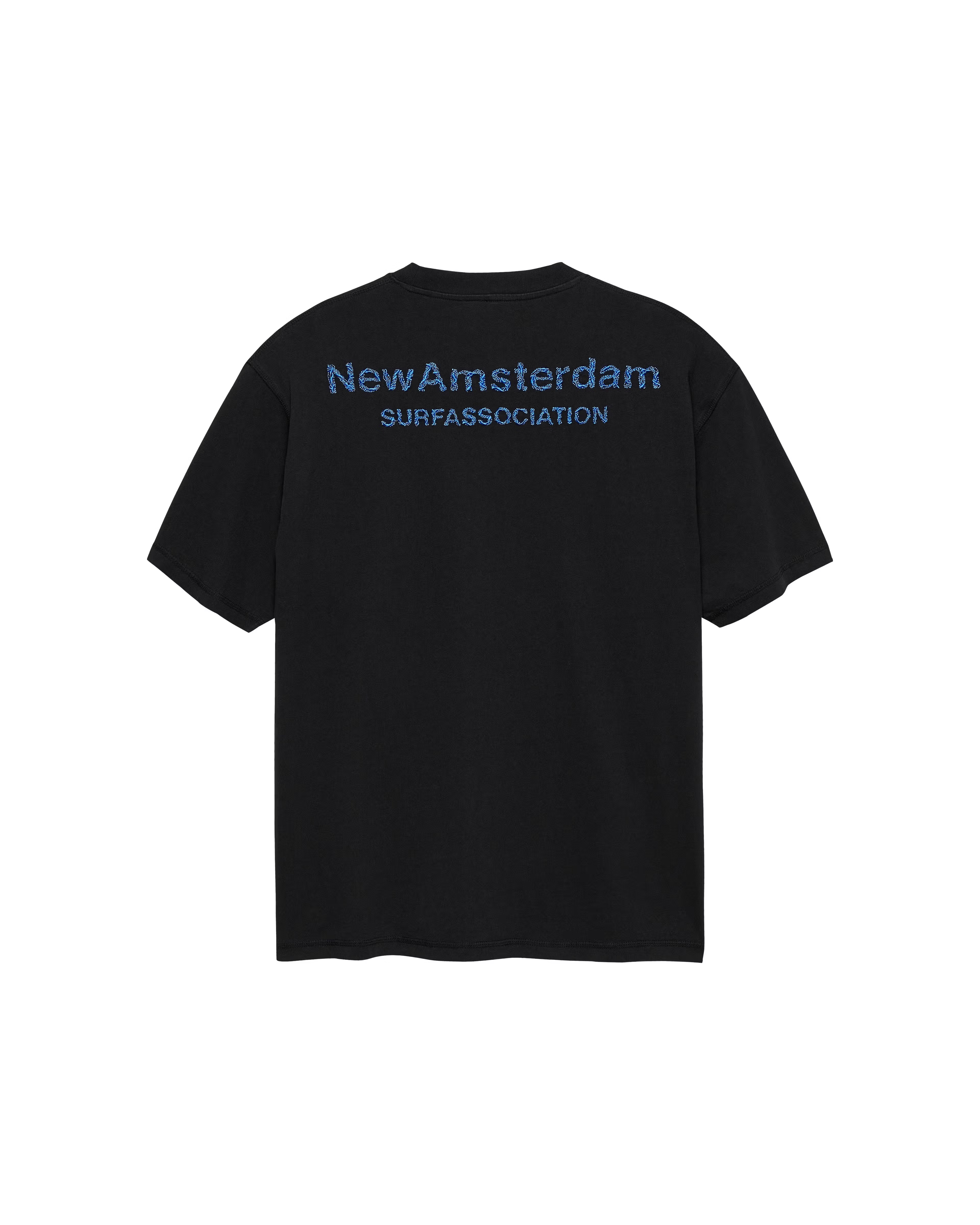 NEW AMSTERDAM SURF ASSOCIATION｜LOGO TEE + BLACK/ACID BLUE