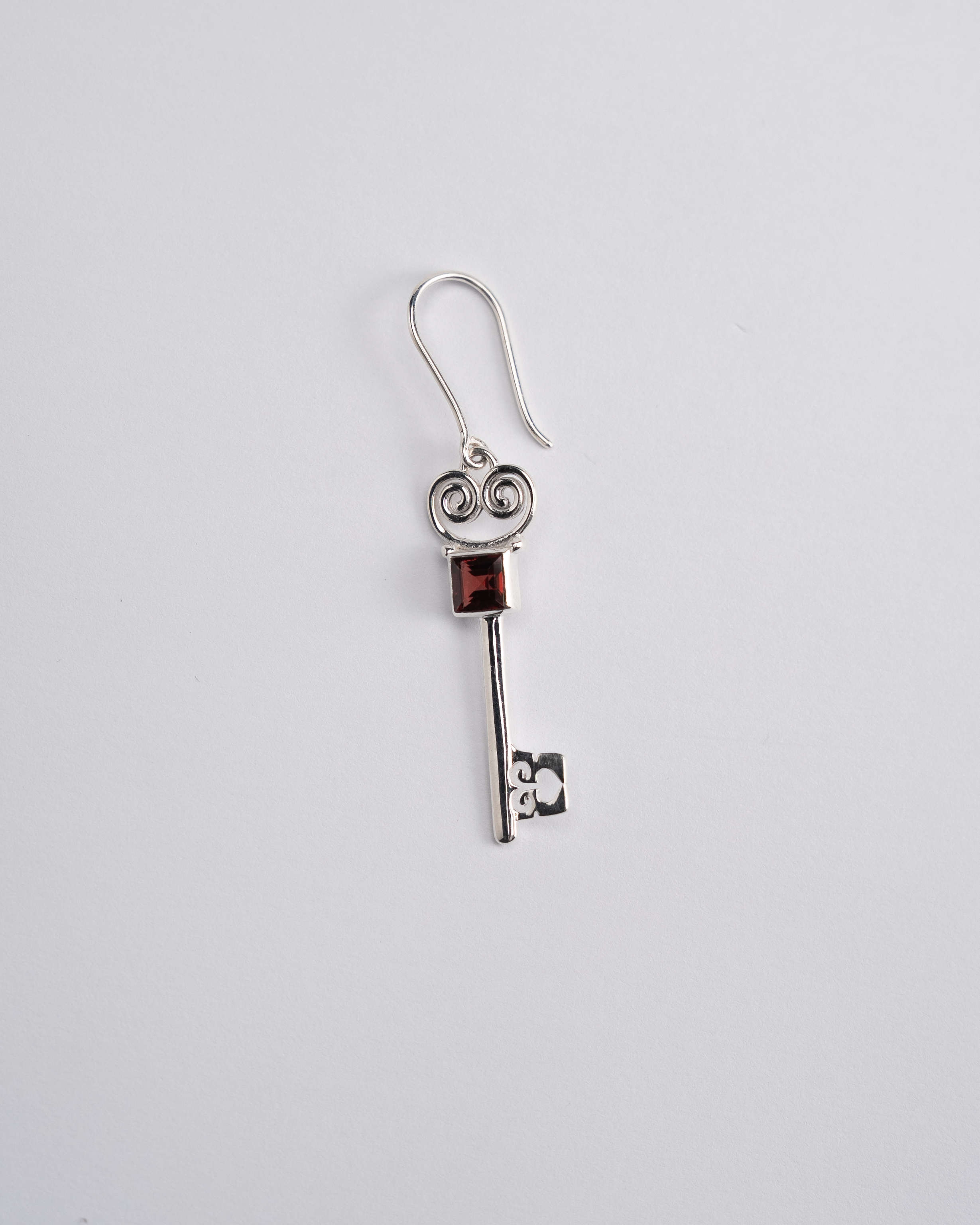 Jester Bloom Peridot Lovers Key Earrings - Red