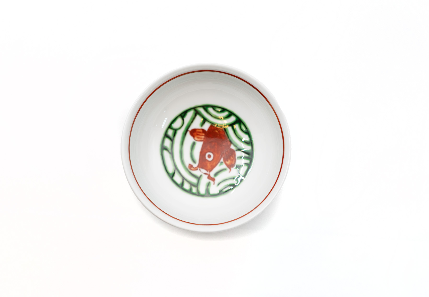 伊万里陶苑｜青花綠彩遊鯉紋碗