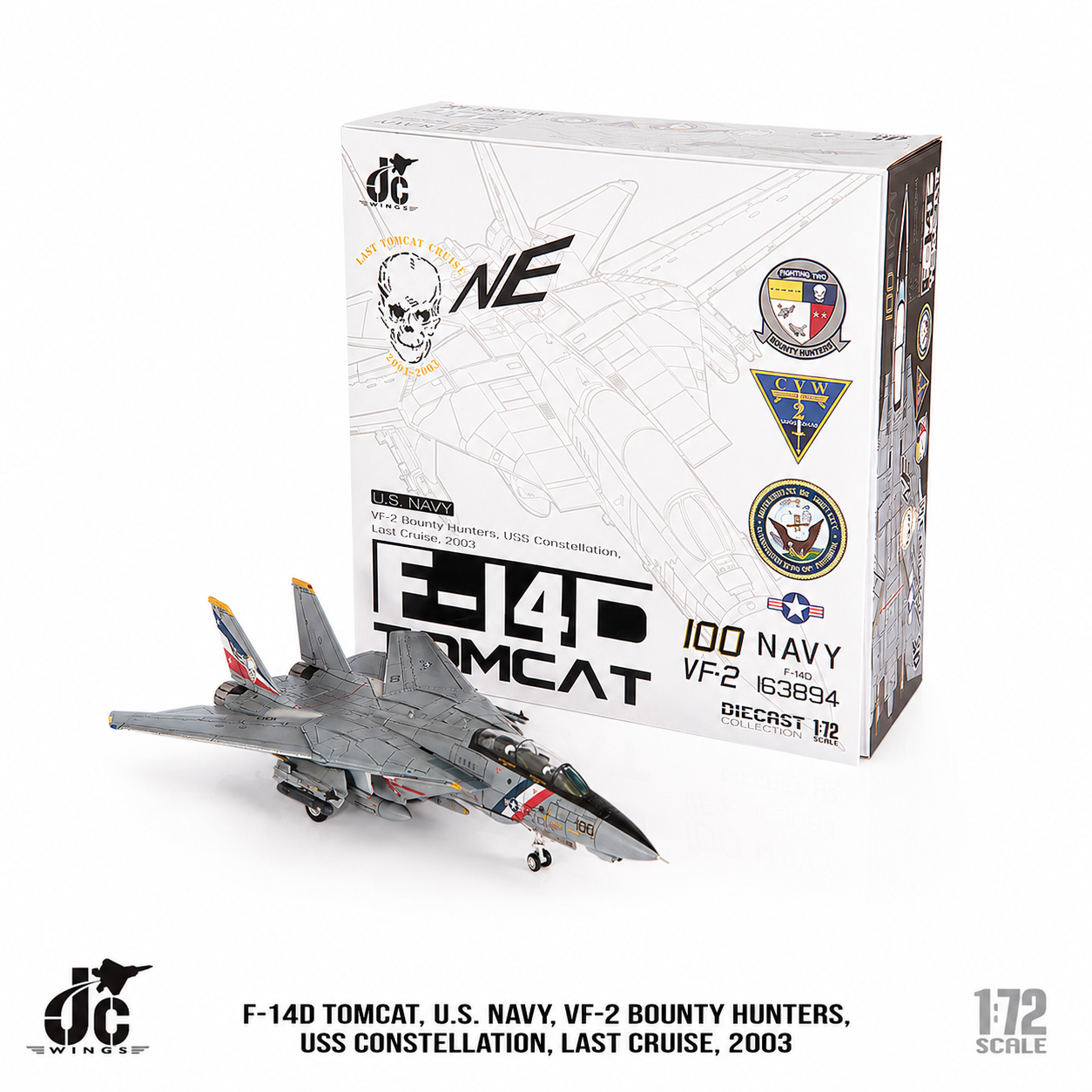 JC wings 1/72 美國海軍 F-14D「雄貓」 2003年 VF-2「賞金獵人」中隊