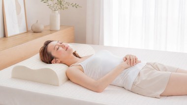 仰睡姿勢在森好眠乳膠床墊上的支撐示意