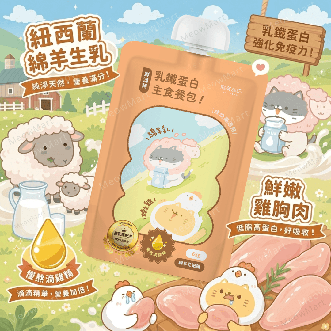 台灣貓有話說 (綿羊乳嫩雞+慢熬滴雞精) 鮮滴精乳鐵主食餐包 65g
