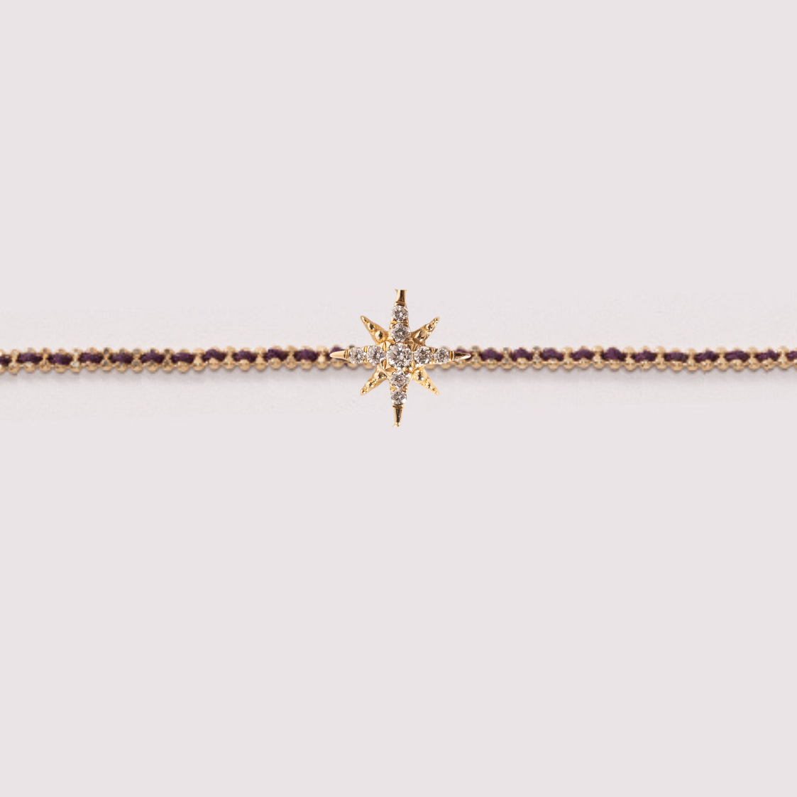 18K 芒星鑽石Charm繩手鏈