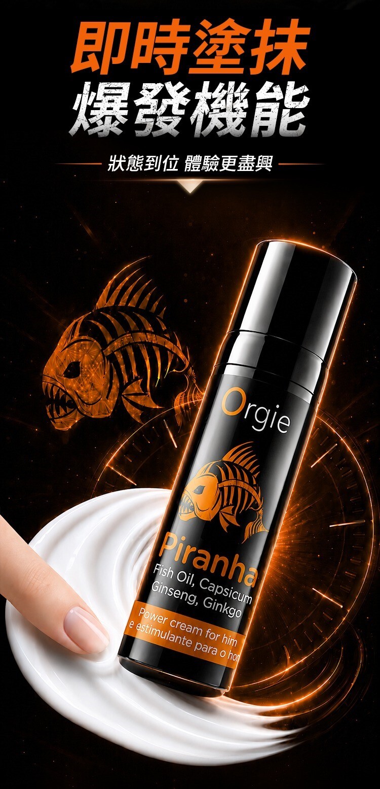 Orgie Piranha Power Cream 蠻牛 男士熱感能量增強膏 助勃 勃起