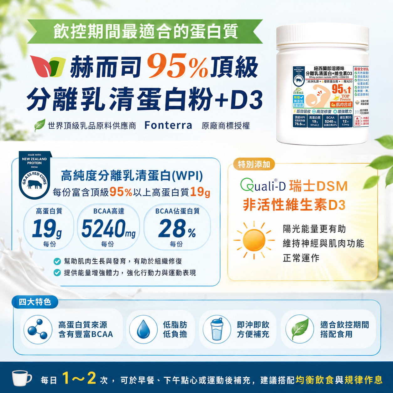 瘦瘦針 推薦補充分離乳清高蛋白粉